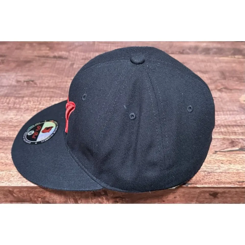 Atlanta Braves Hat Cap Medium Pitbull Black / Red